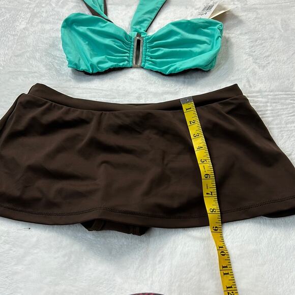 Leilani Two piece bikini set - Bermuda bra/cali in chocolate and mint, 8 NWT - Picture 4 of 14